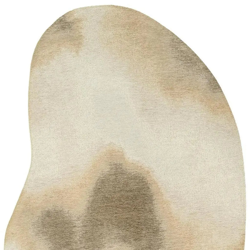 6' X 8' Tan And White Abstract Washable Area Rug With UV Protection Homeroots Home Decor