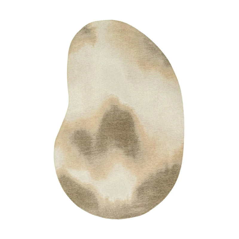 6' X 8' Tan And White Abstract Washable Area Rug With UV Protection Homeroots Home Decor