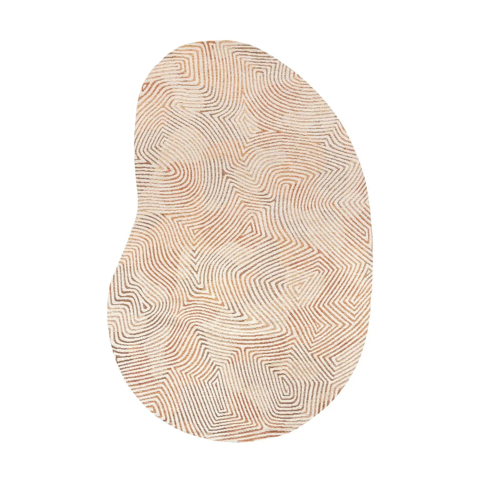 6' X 8' Tan And White Abstract Washable Area Rug With UV Protection Homeroots Home Decor