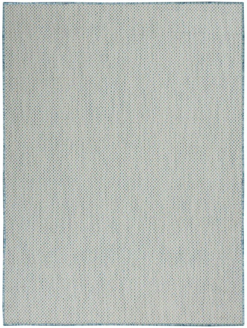 6' X 9' Aqua Geometric Power Loom Area Rug Homeroots Outdoor