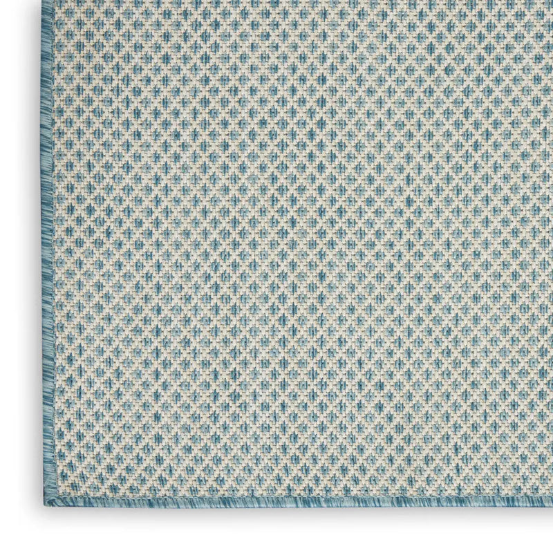 6' X 9' Aqua Geometric Power Loom Area Rug Homeroots Outdoor