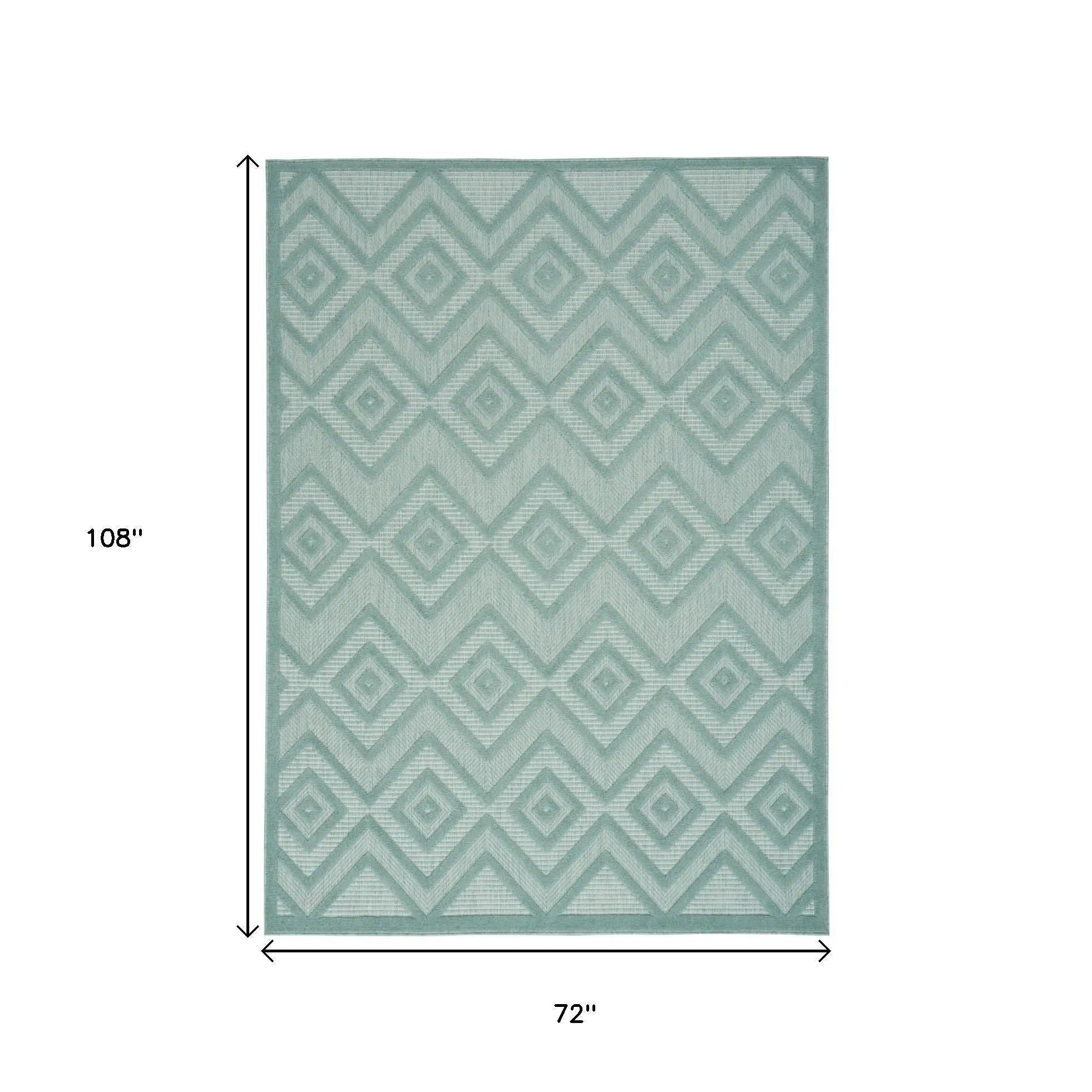 6' X 9' Aqua Indoor Outdoor Area Rug Homeroots Outdoor
