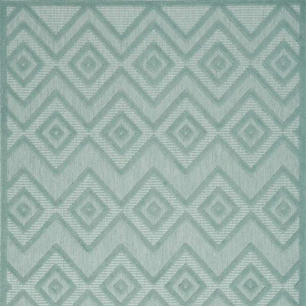 6' X 9' Aqua Indoor Outdoor Area Rug Homeroots Outdoor