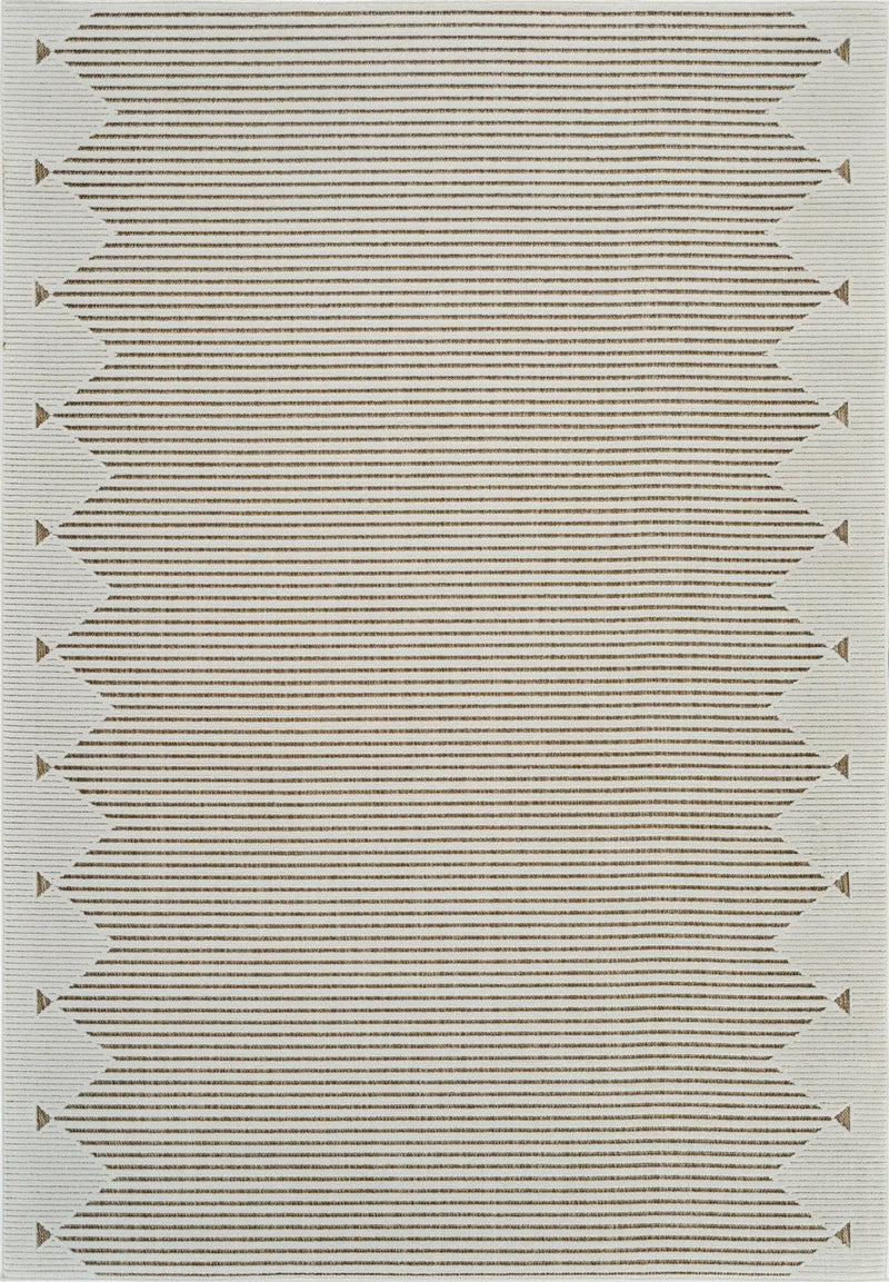 6' X 9' Beige And Brown Geometric Distressed Indoor Outdoor Area Rug Homeroots Outdoor