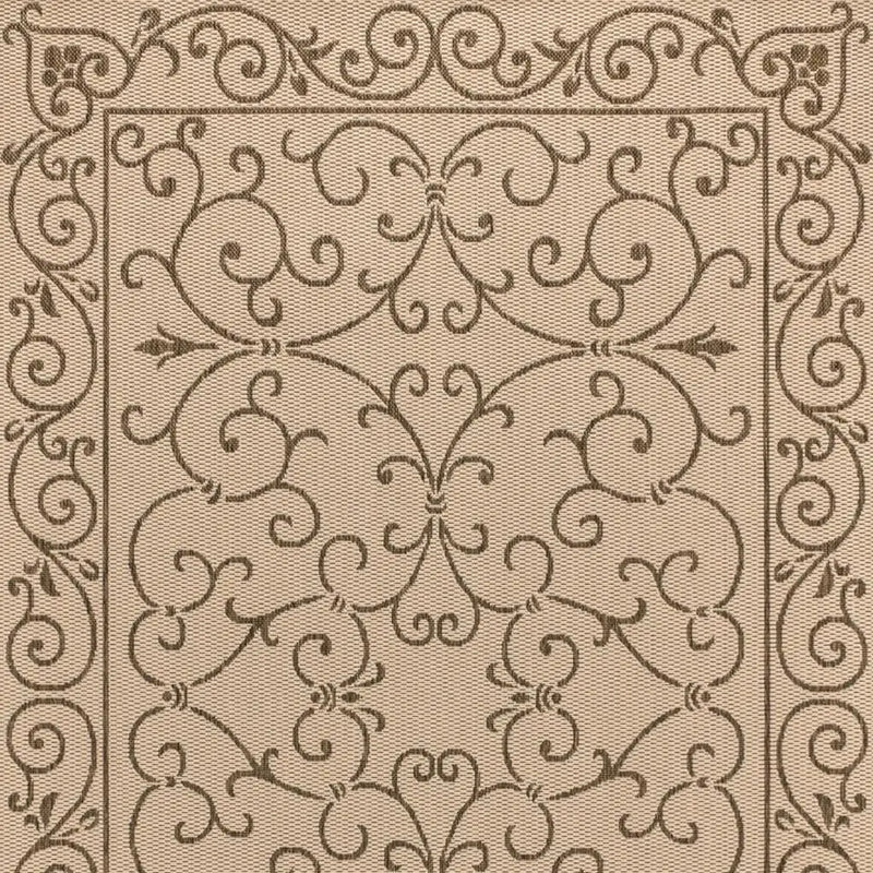 6' X 9' Beige And Brown Medallion Indoor Outdoor Area Rug Homeroots Outdoor