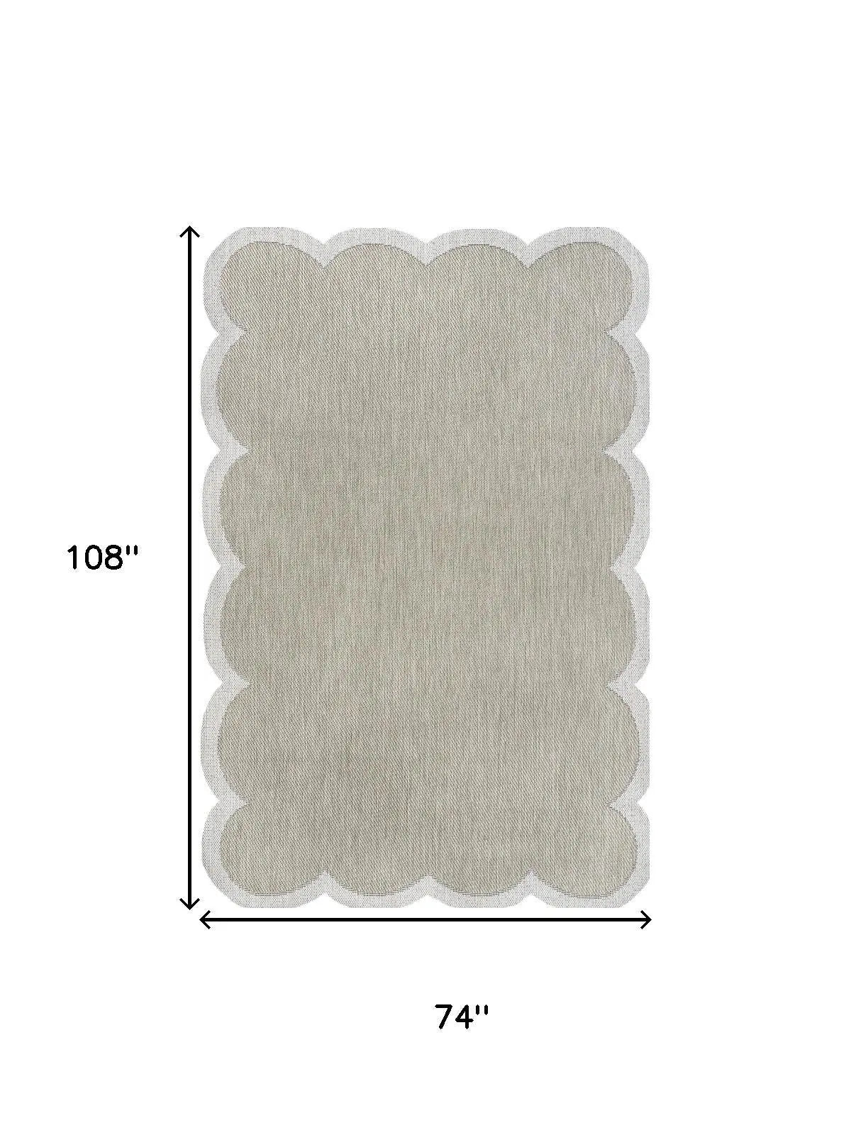 6' X 9' Beige And Cream Indoor Outdoor Area Rug Homeroots Outdoor