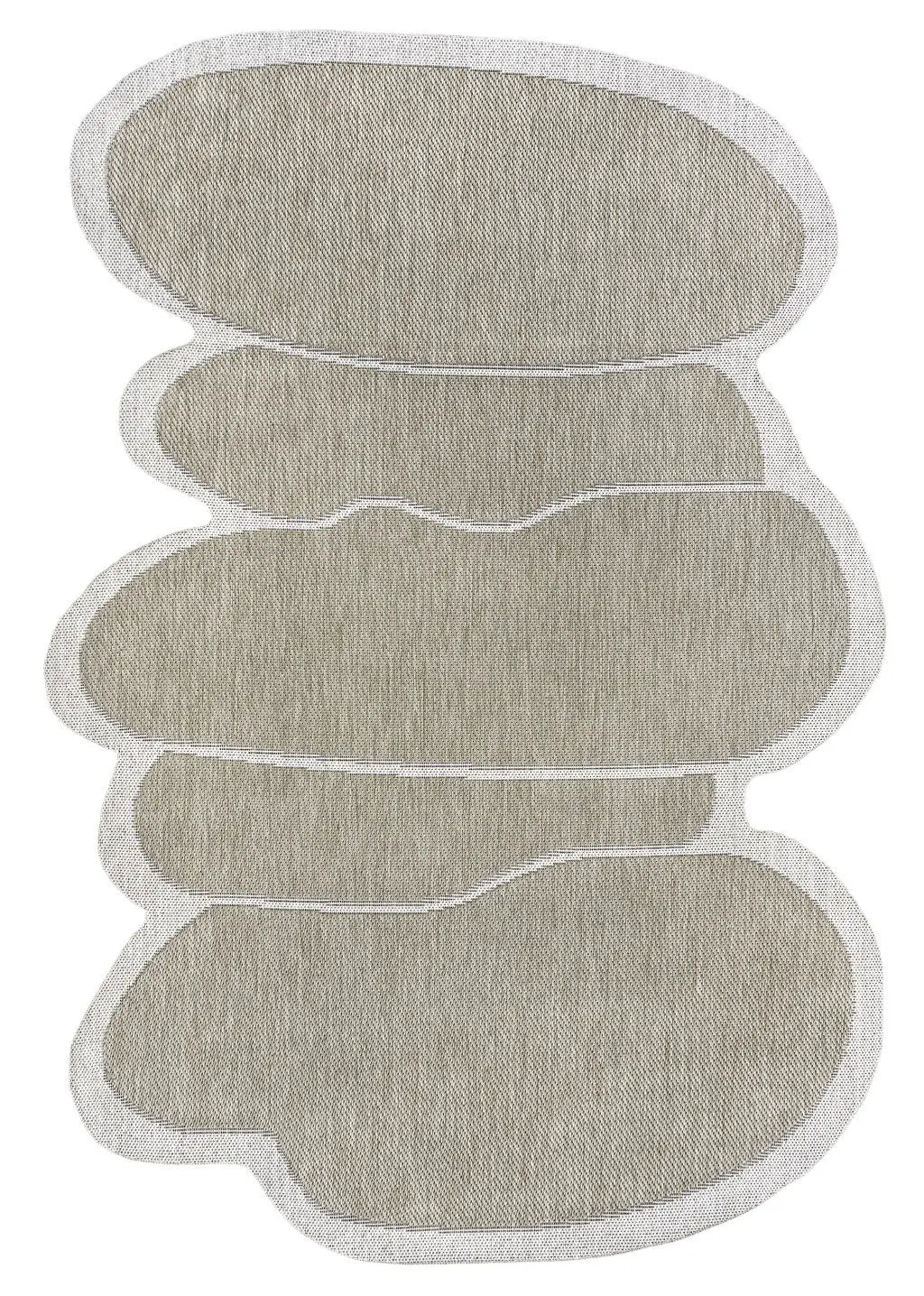 6' X 9' Beige And Cream Medallion Indoor Outdoor Area Rug Homeroots Outdoor