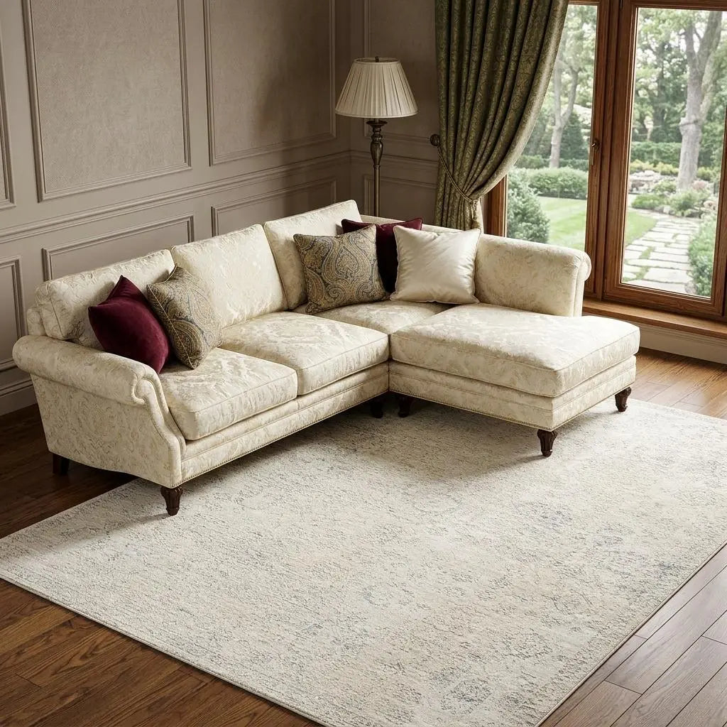 6' X 9' Beige And Gray Abstract Area Rug Homeroots Home Decor