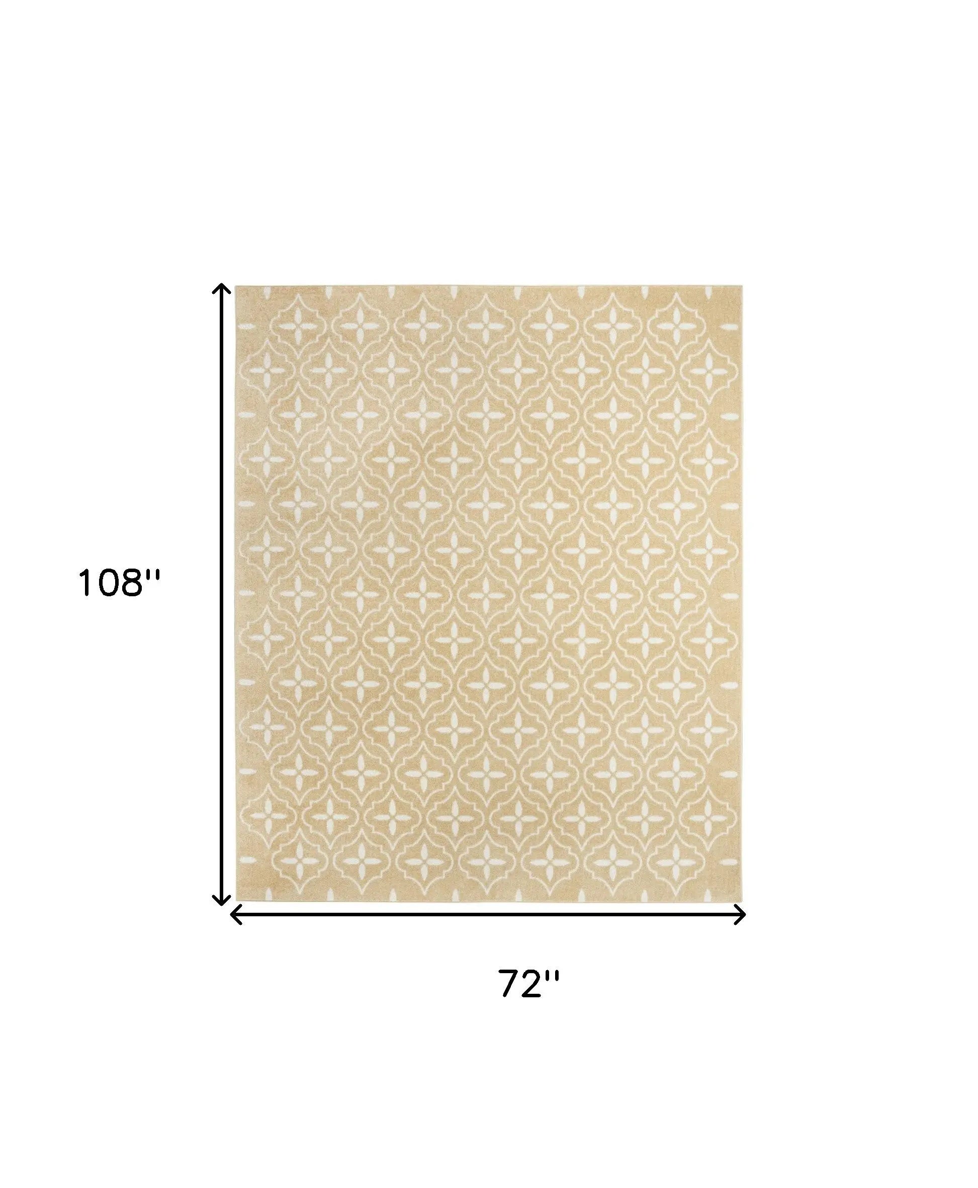 6' X 9' Beige And Ivory Geometric Indoor Outdoor Area Rug Homeroots Outdoor