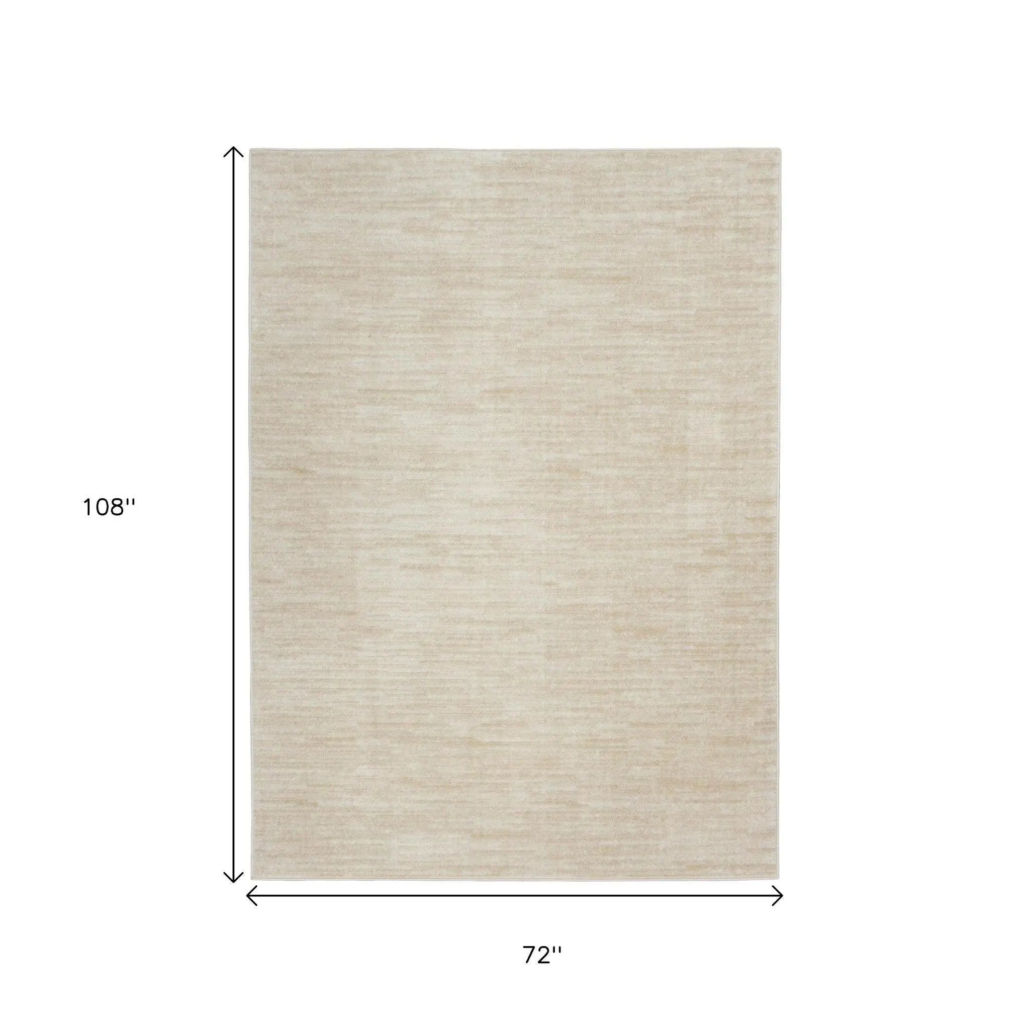 6' X 9' Beige And Ivory Indoor Outdoor Area Rug - GreatEagleInc