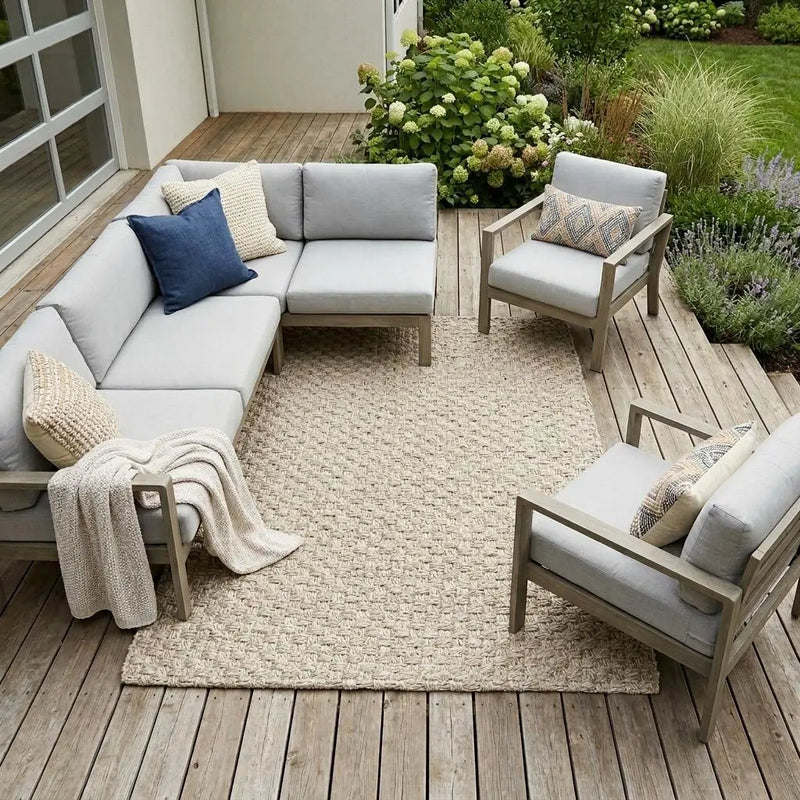 6' X 9' Beige Indoor Outdoor Area Rug Homeroots Outdoor