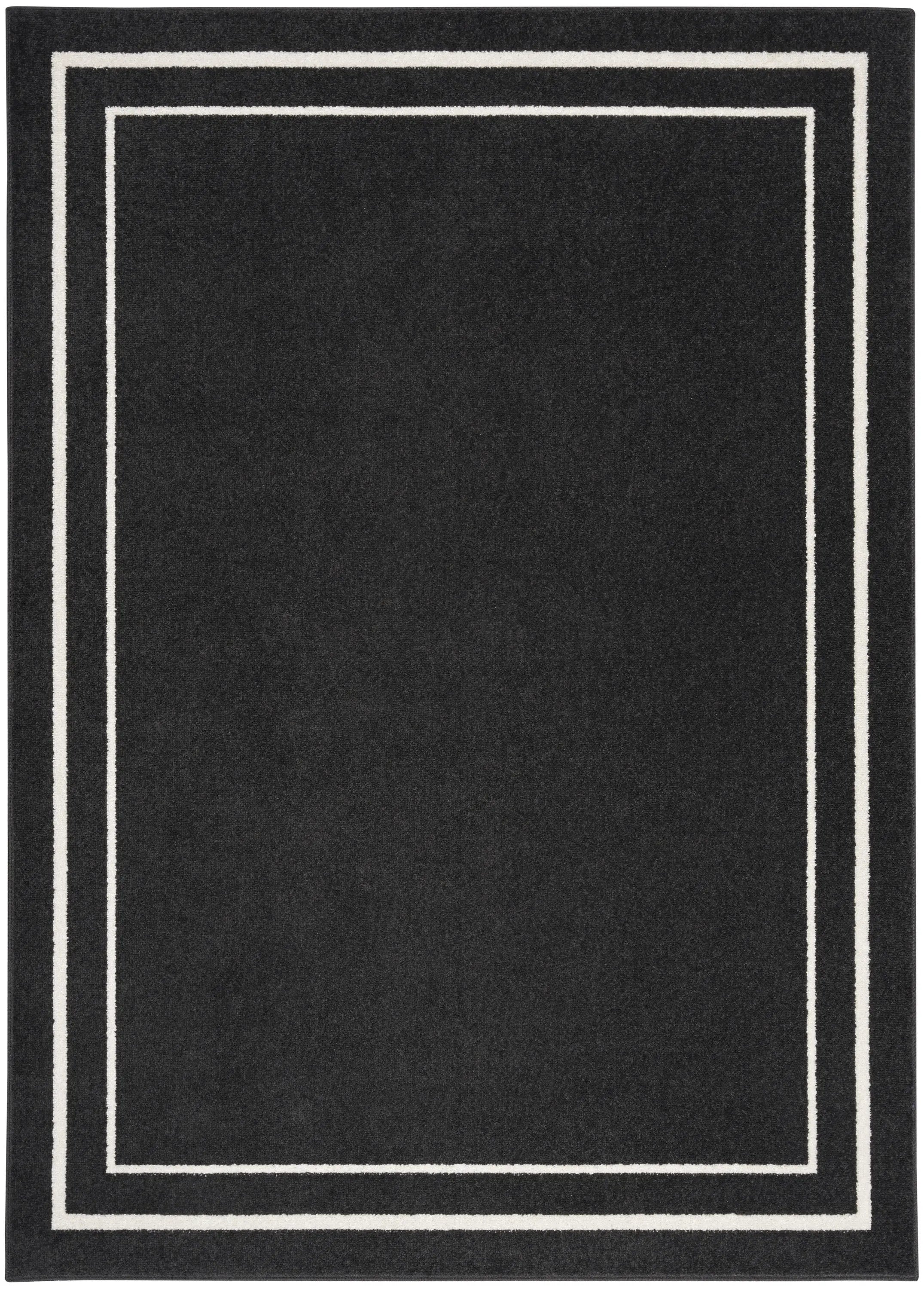 6' X 9' Black And Ivory Indoor Outdoor Area Rug Homeroots Outdoor