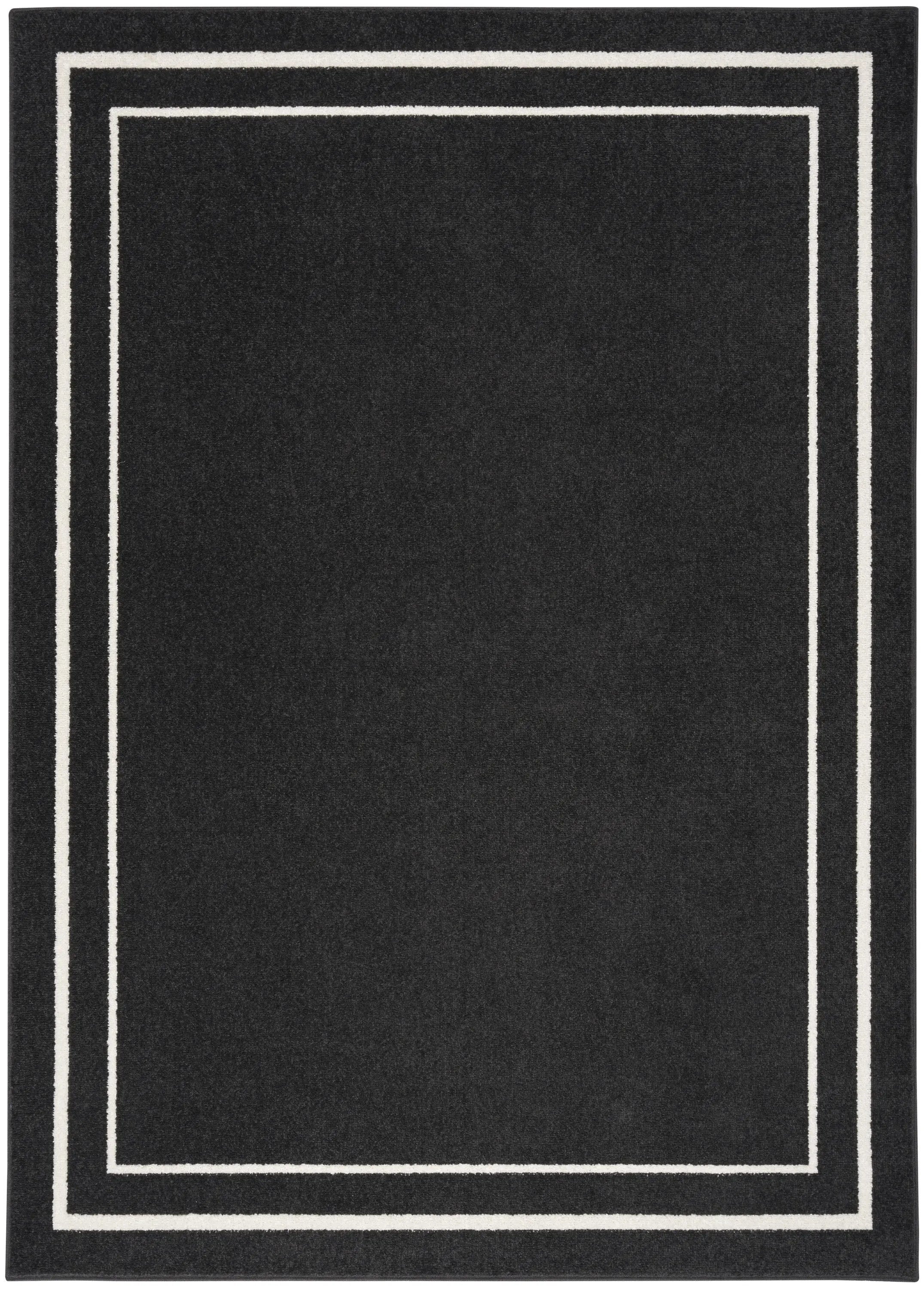 6' X 9' Black And Ivory Indoor Outdoor Area Rug Homeroots Outdoor