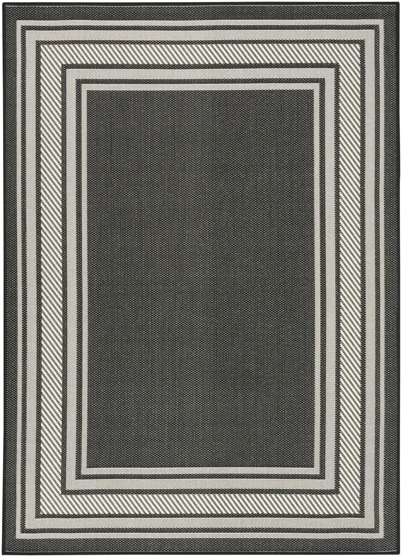 6' X 9' Black Geometric Indoor Outdoor Area Rug Homeroots Outdoor