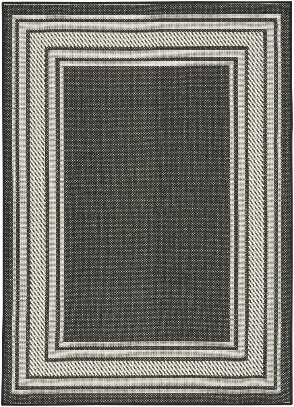 6' X 9' Black Geometric Indoor Outdoor Area Rug Homeroots Outdoor