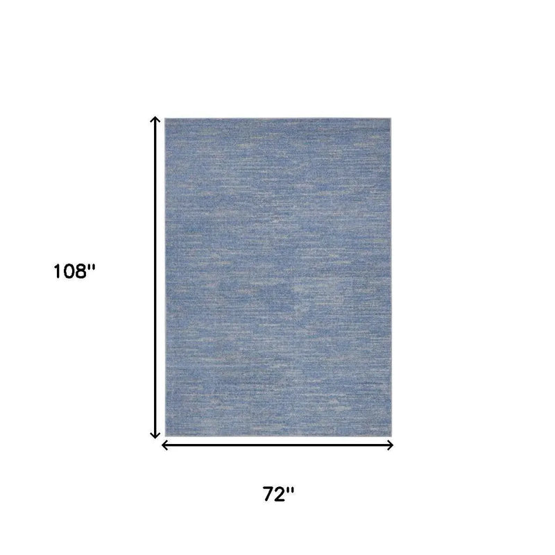6' X 9' Blue And Gray Indoor Outdoor Area Rug - GreatEagleInc