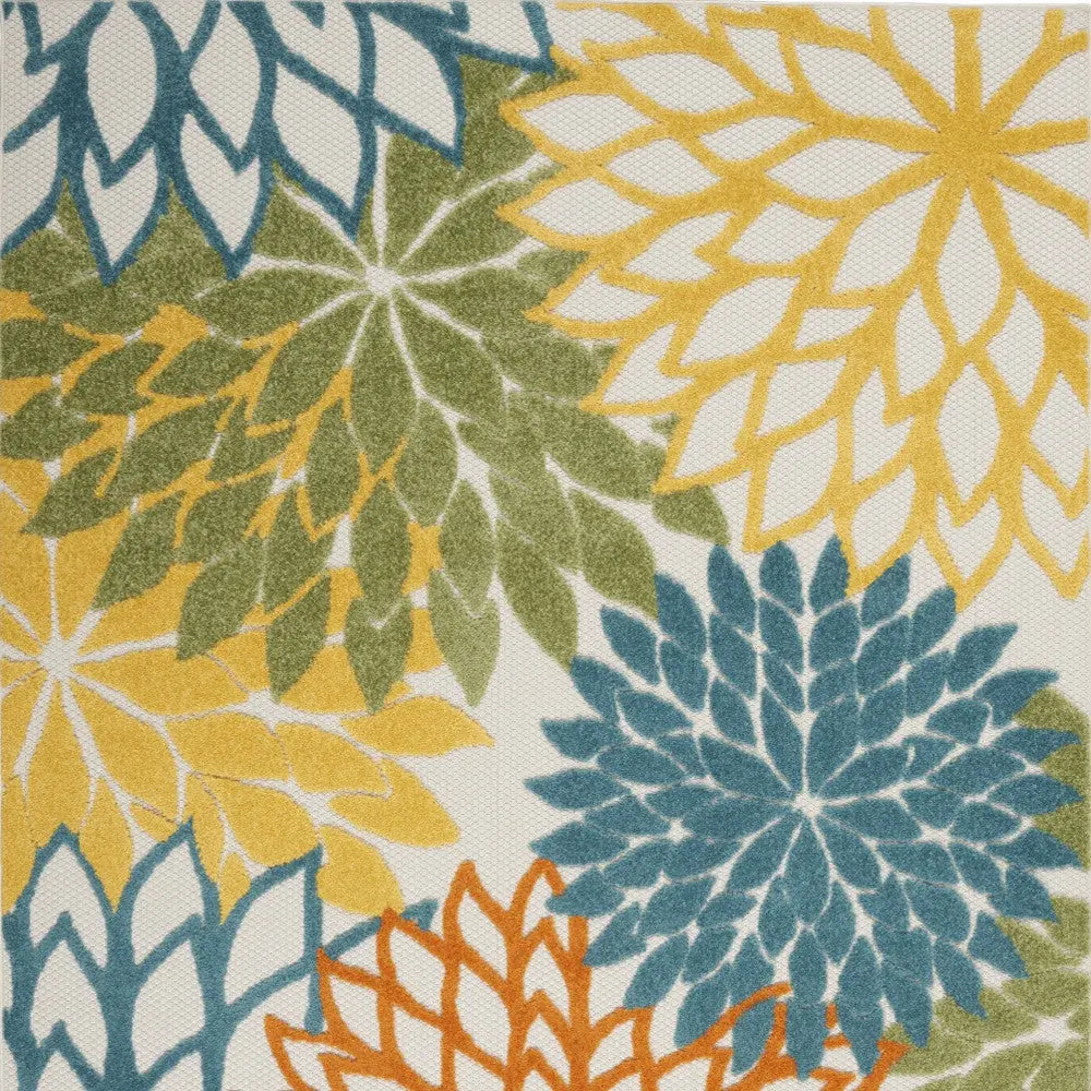 6' X 9' Blue And Yellow Indoor Outdoor Area Rug Homeroots Outdoor