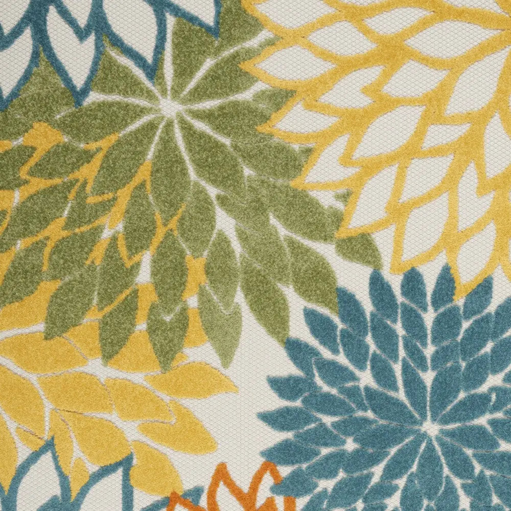 6' X 9' Blue And Yellow Indoor Outdoor Area Rug Homeroots Outdoor