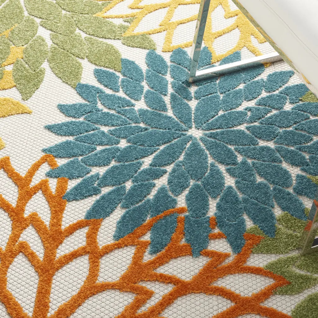 6' X 9' Blue And Yellow Indoor Outdoor Area Rug Homeroots Outdoor