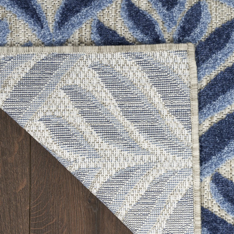 6' X 9' Blue Floral Stain Resistant Non Skid Area Rug Homeroots Outdoor