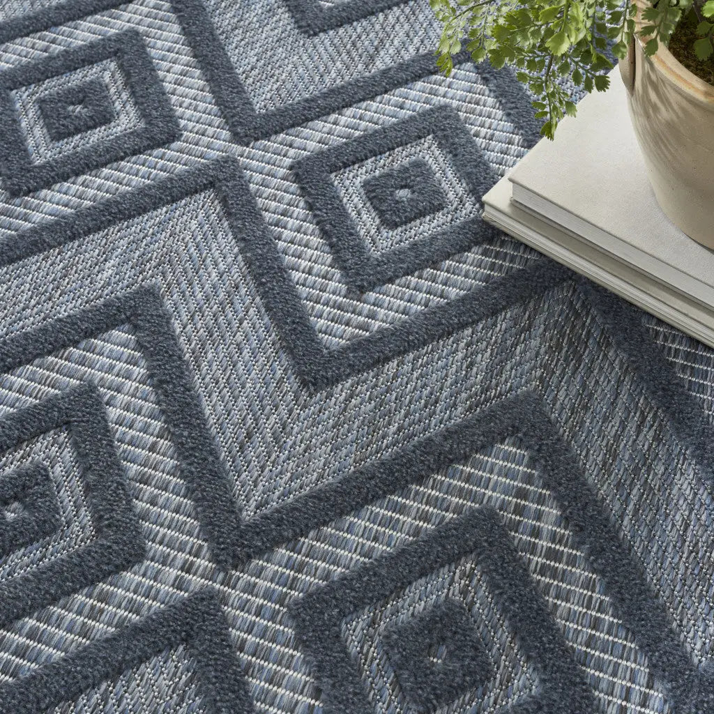 6' X 9' Blue Indoor Outdoor Area Rug - GreatEagleInc