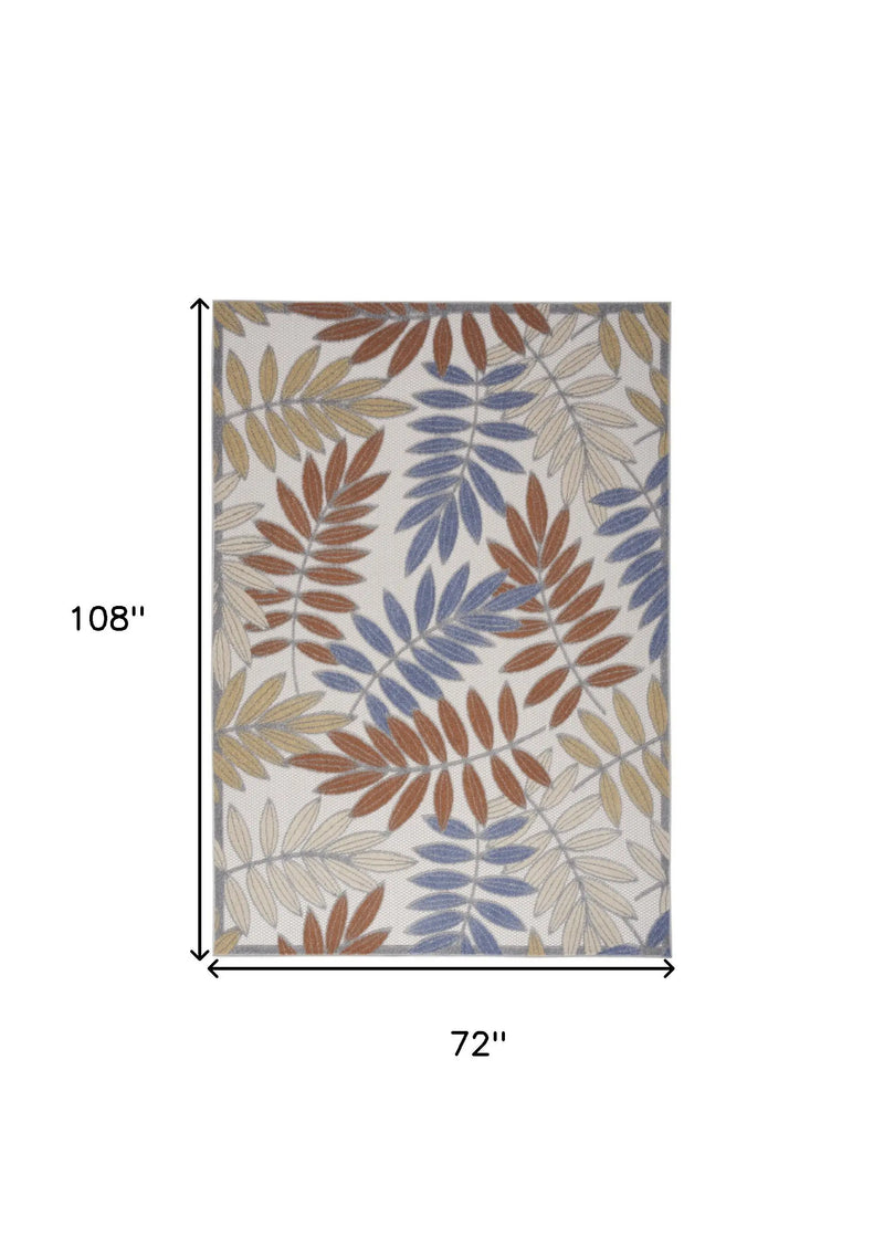 6' X 9' Blue Indoor Outdoor Area Rug Homeroots Outdoor