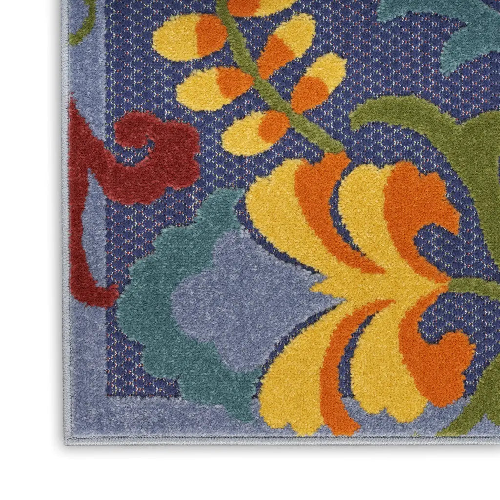 6' X 9' Blue Yellow And Green Indoor Outdoor Area Rug Homeroots Outdoor