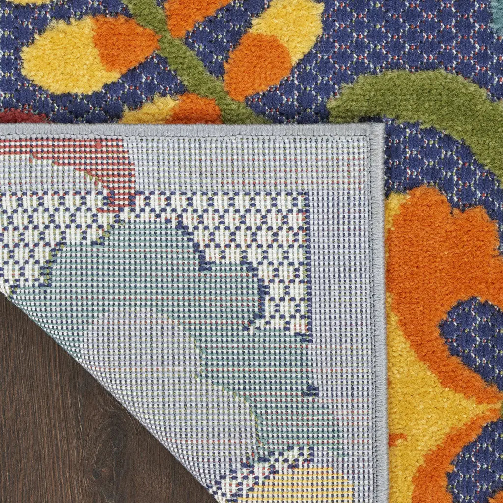 6' X 9' Blue Yellow And Green Indoor Outdoor Area Rug Homeroots Outdoor