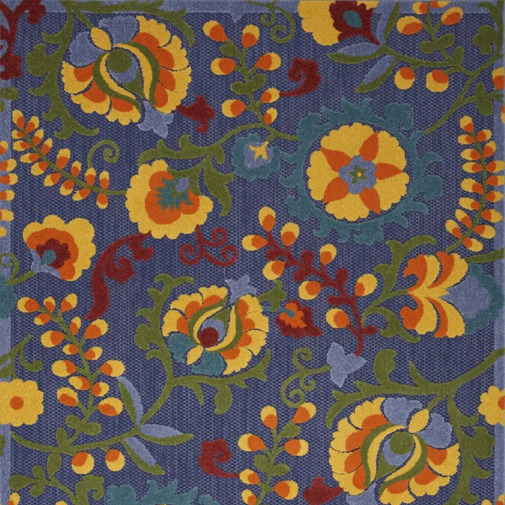 6' X 9' Blue Yellow And Green Indoor Outdoor Area Rug Homeroots Outdoor