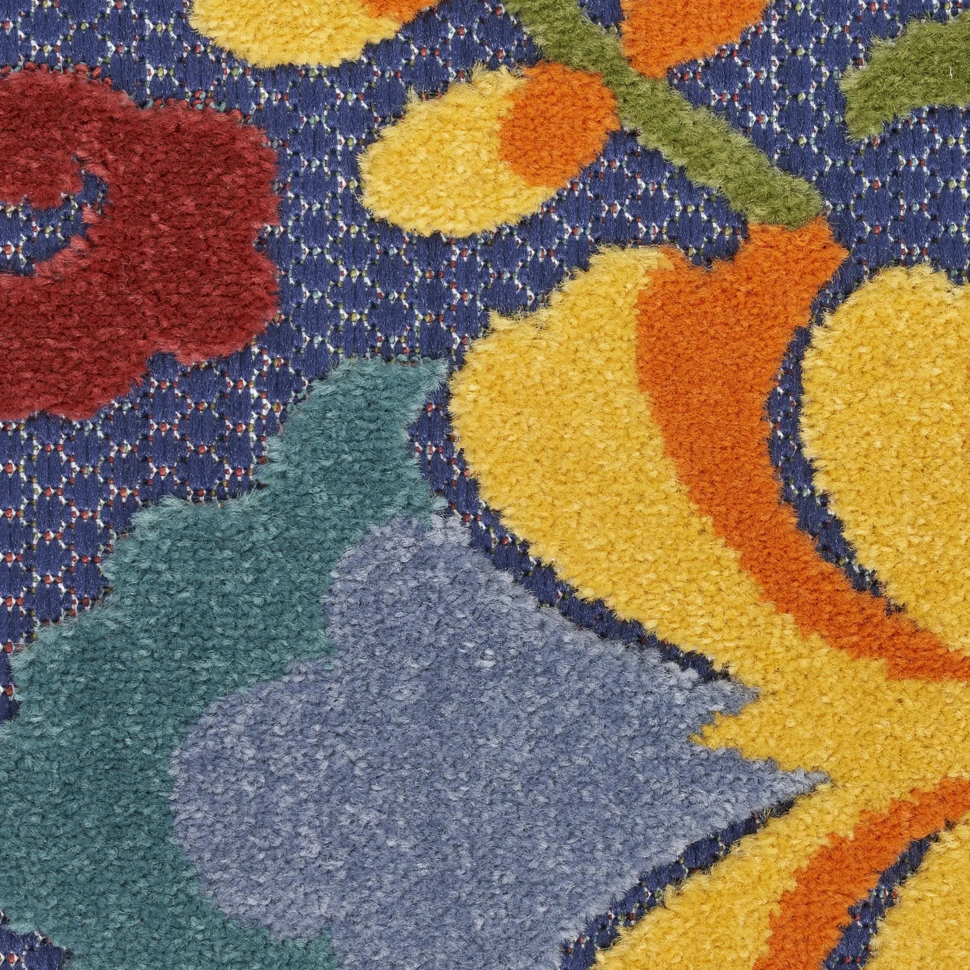 6' X 9' Blue Yellow And Green Indoor Outdoor Area Rug Homeroots Outdoor