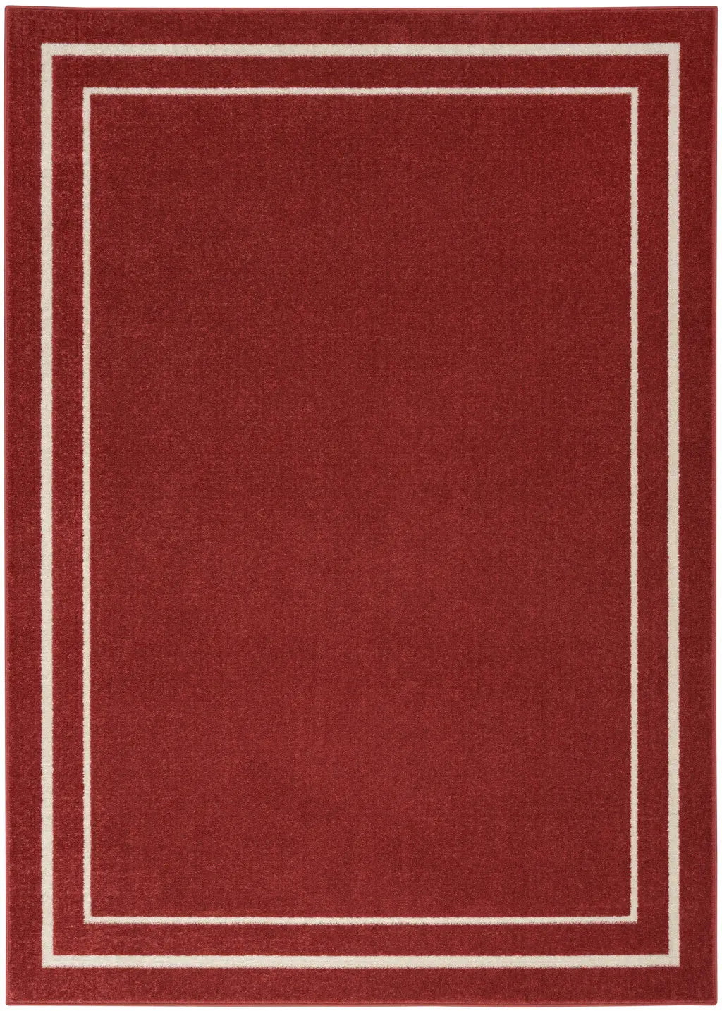 6' X 9' Brick Red And Ivory Indoor Outdoor Area Rug Homeroots Outdoor