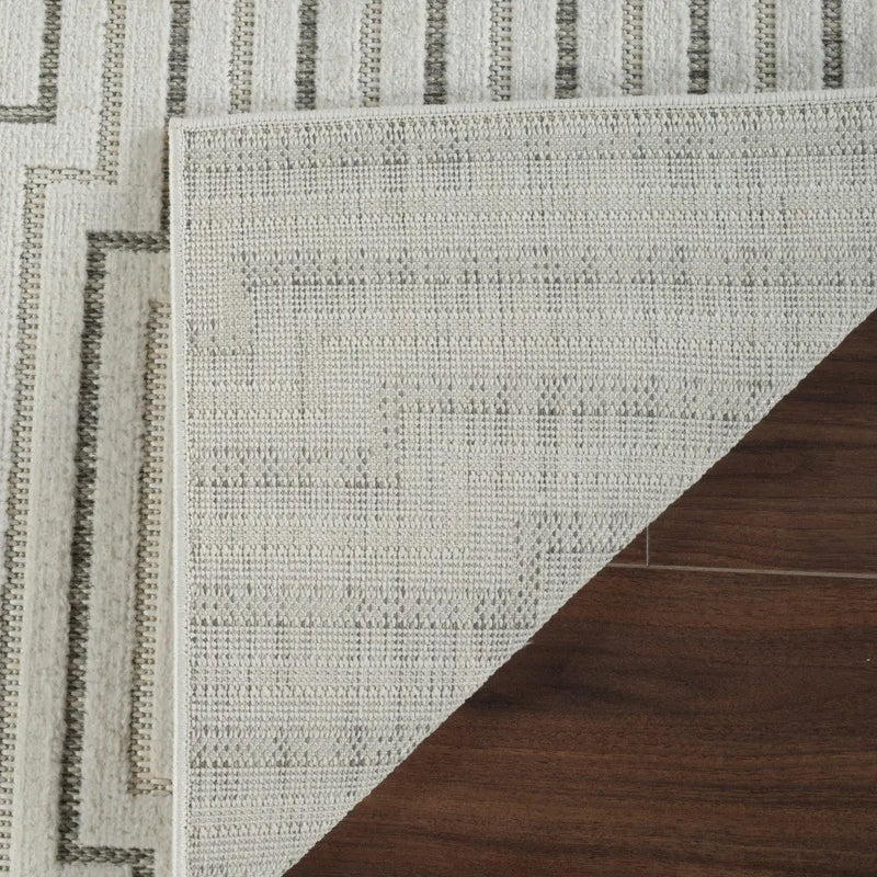 6' X 9' Cream and Beige Geometric Distressed Indoor Outdoor Area Rug Homeroots Outdoor