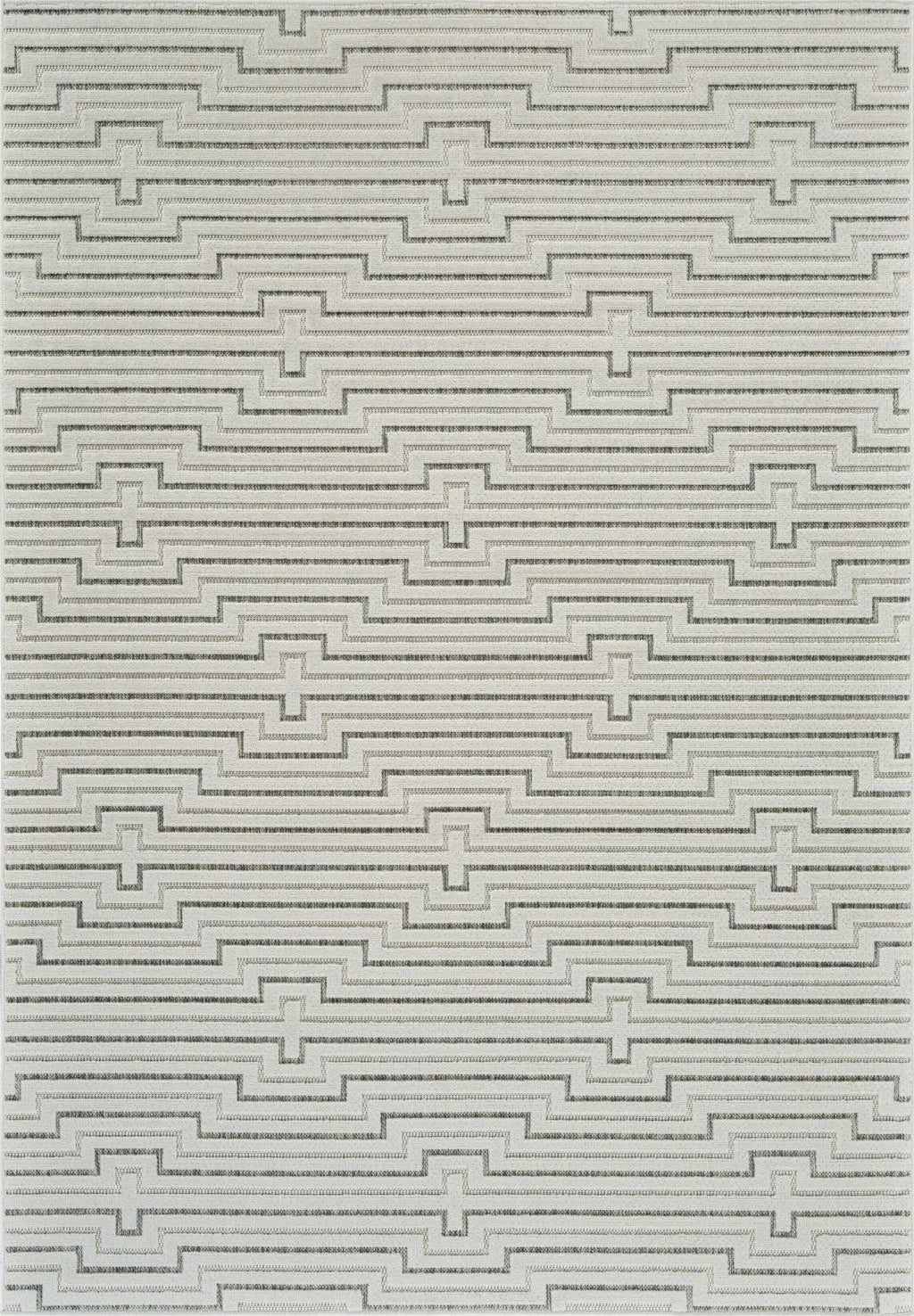 6' X 9' Cream and Beige Geometric Distressed Indoor Outdoor Area Rug Homeroots Outdoor