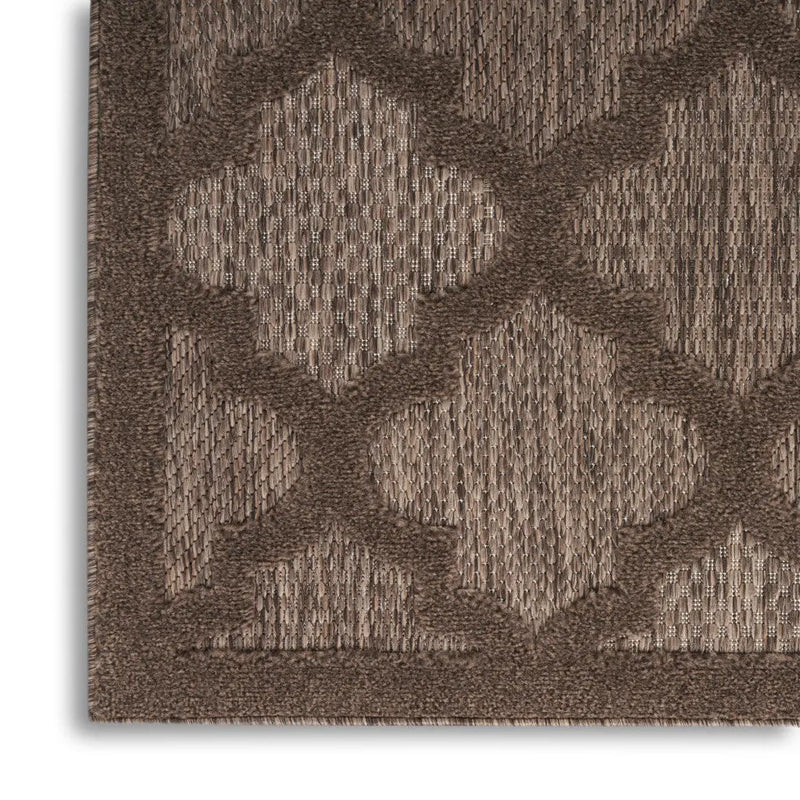 6' X 9' Dark Brown And Light Brown Trellis Indoor Outdoor Area Rug Homeroots Outdoor