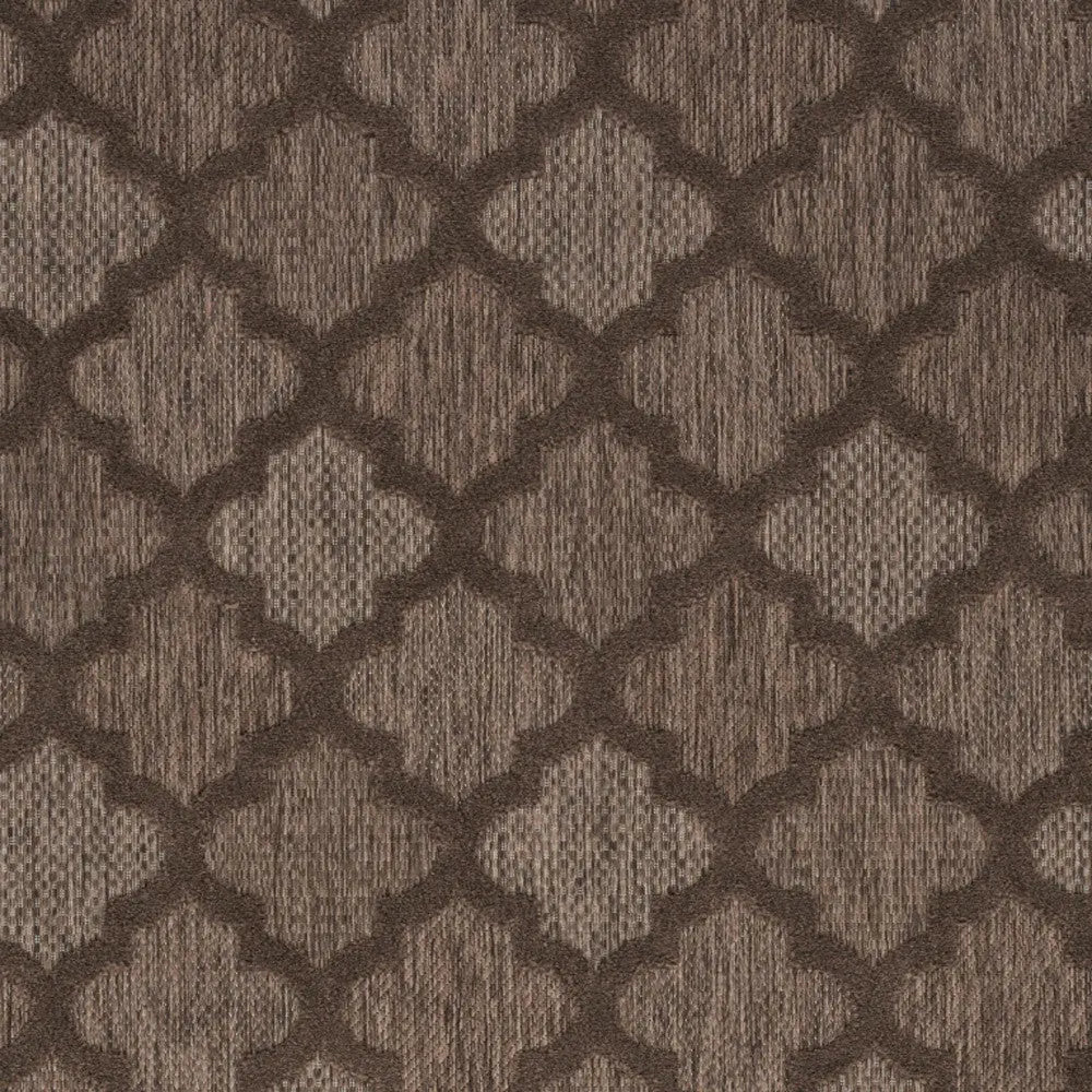 6' X 9' Dark Brown And Light Brown Trellis Indoor Outdoor Area Rug Homeroots Outdoor