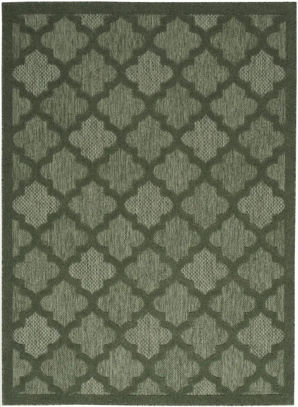 6' X 9' Dark Green And Light Green Trellis Indoor Outdoor Area Rug Homeroots Outdoor