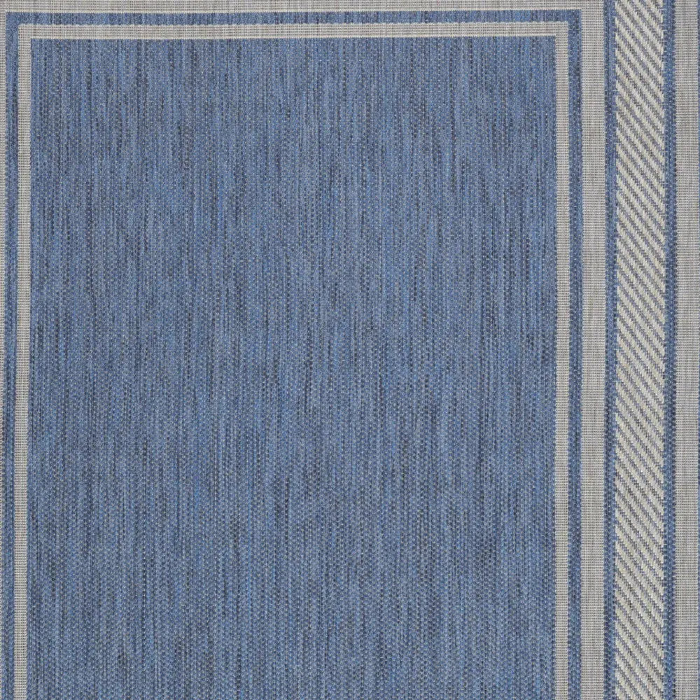 6' X 9' Denim Blue And Ivory Geometric Indoor Outdoor Area Rug Homeroots Outdoor