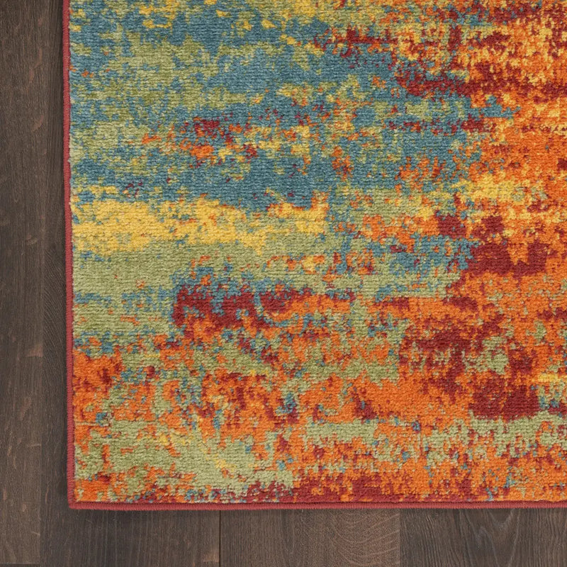 6' X 9' Flame Abstract Indoor Outdoor Area Rug Homeroots Outdoor