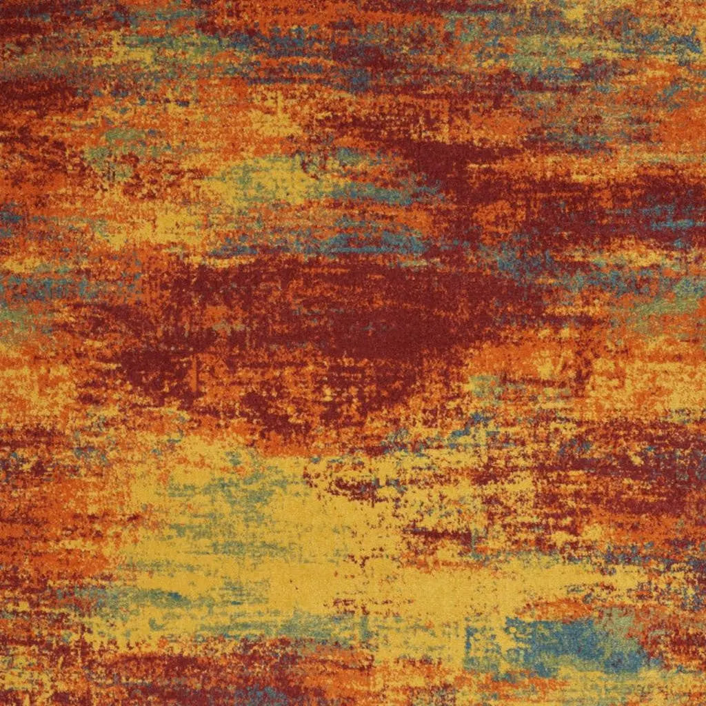 6' X 9' Flame Abstract Indoor Outdoor Area Rug Homeroots Outdoor