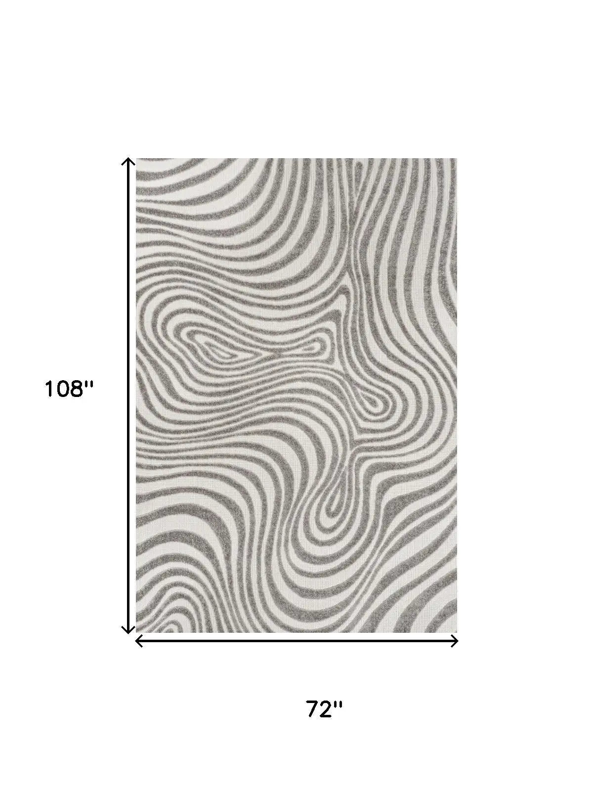 6' X 9' Gray And Ivory Abstract Indoor Outdoor Area Rug Homeroots Outdoor