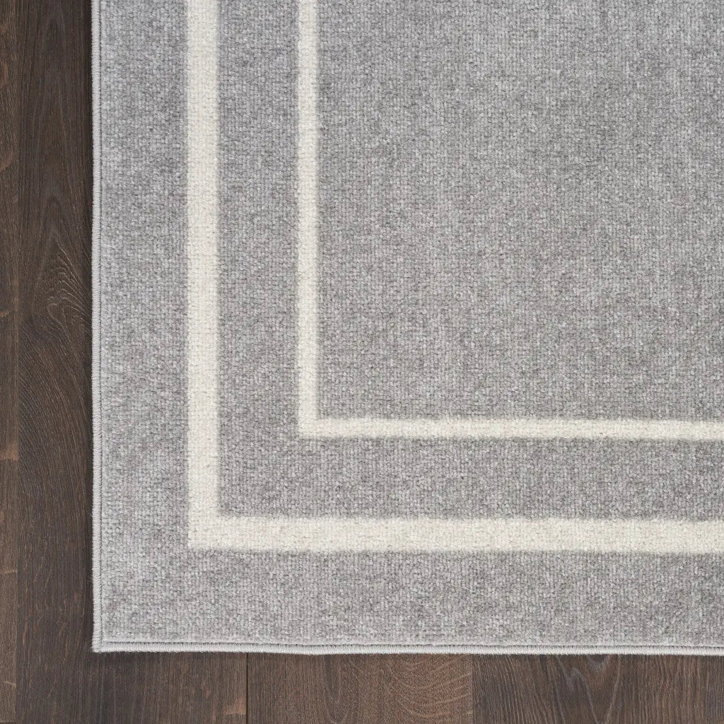6' X 9' Gray And Ivory Indoor Outdoor Area Rug Homeroots Outdoor