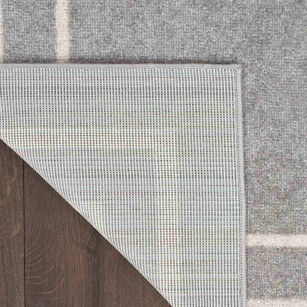 6' X 9' Gray And Ivory Indoor Outdoor Area Rug Homeroots Outdoor