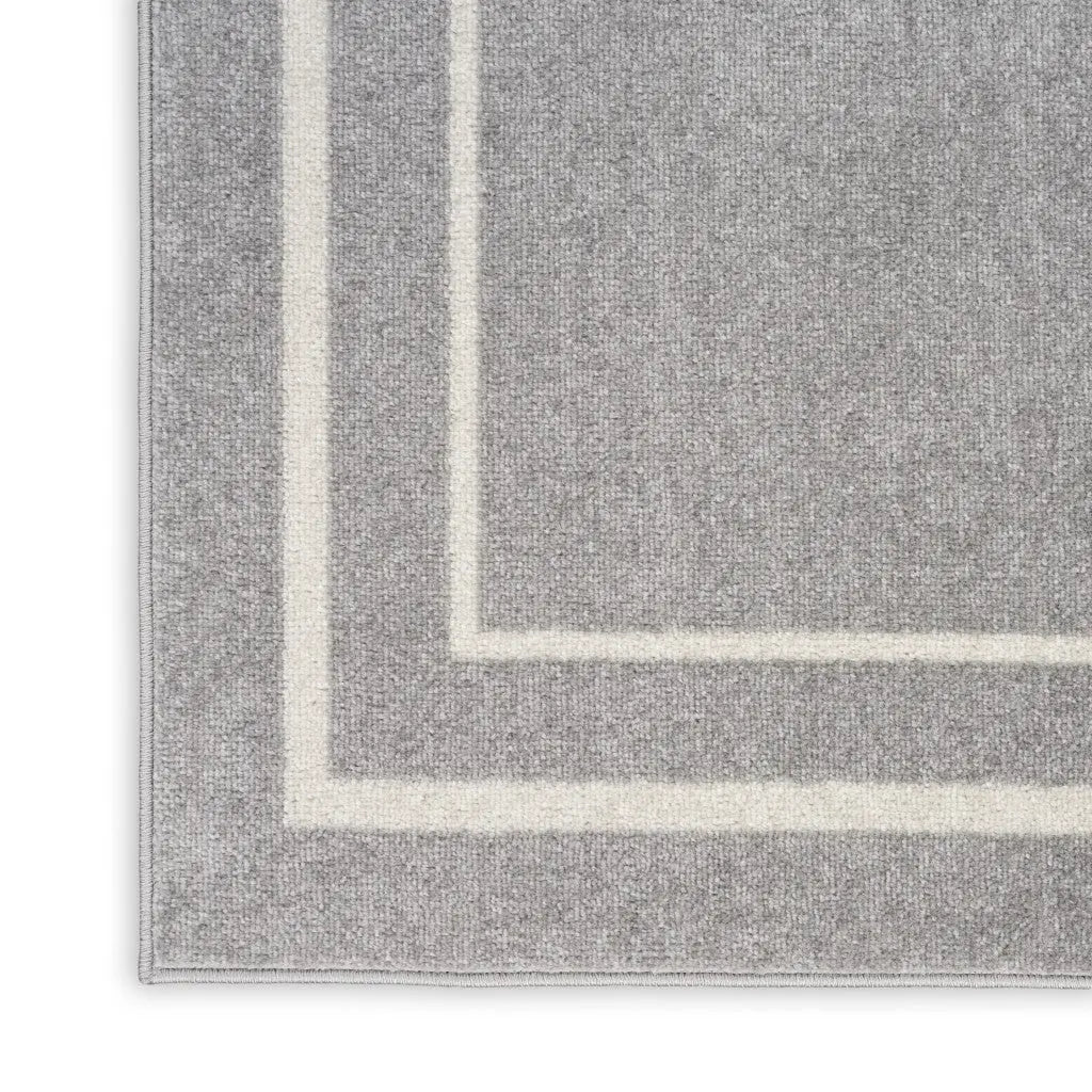 6' X 9' Gray And Ivory Indoor Outdoor Area Rug Homeroots Outdoor