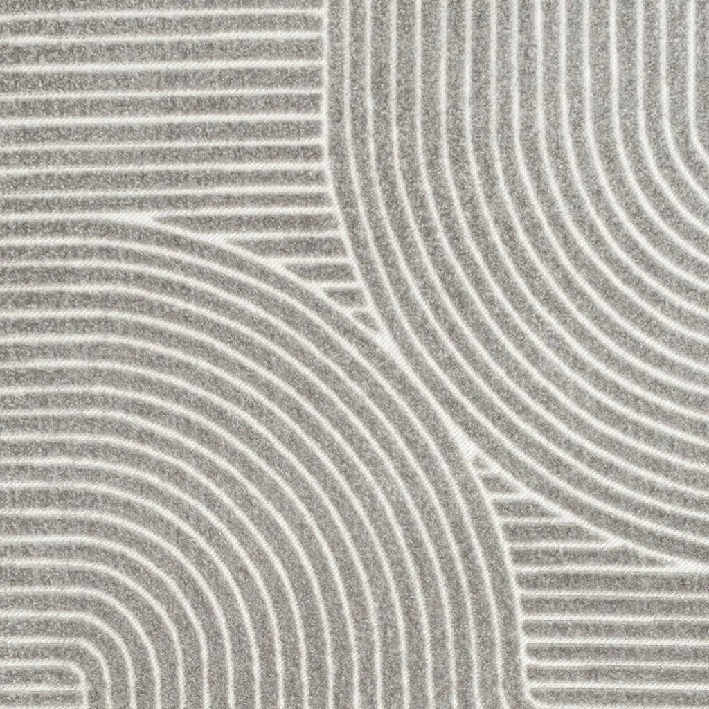 6' X 9' Gray And Ivory Striped Indoor Outdoor Area Rug Homeroots Outdoor