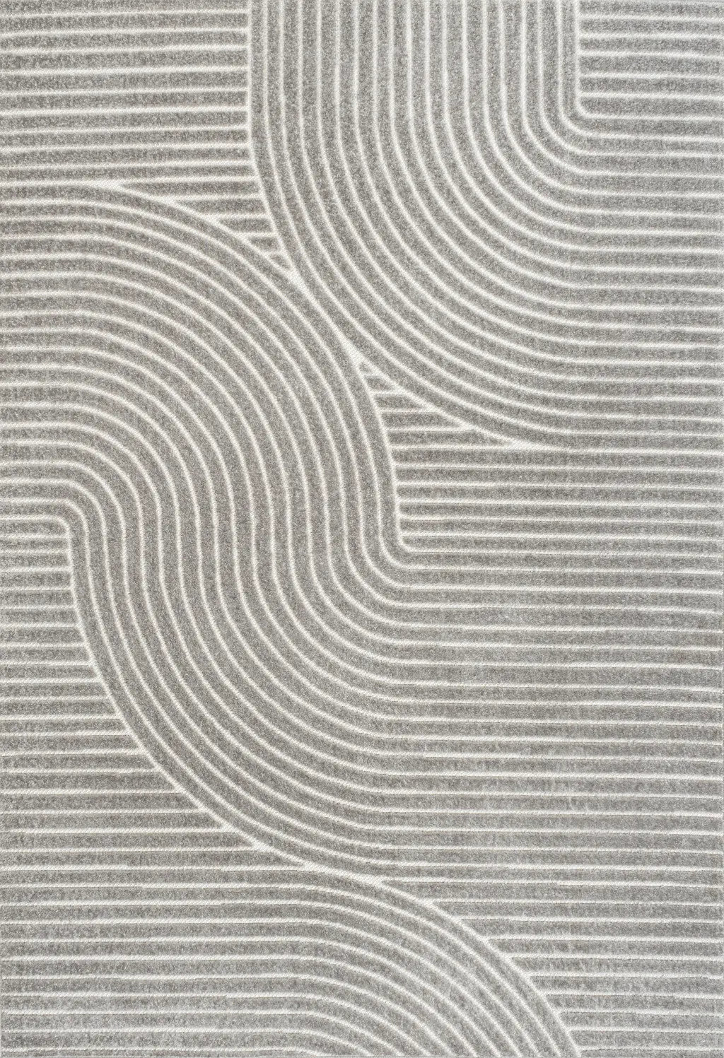 6' X 9' Gray And Ivory Striped Indoor Outdoor Area Rug Homeroots Outdoor