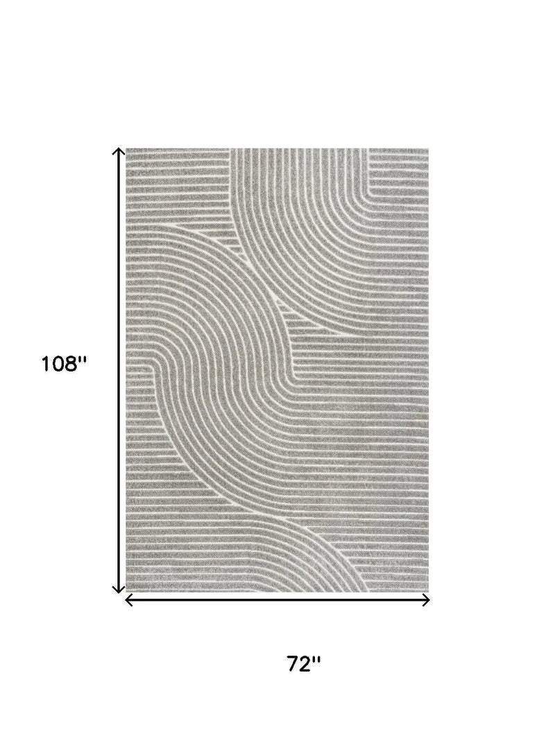 6' X 9' Gray And Ivory Striped Indoor Outdoor Area Rug Homeroots Outdoor