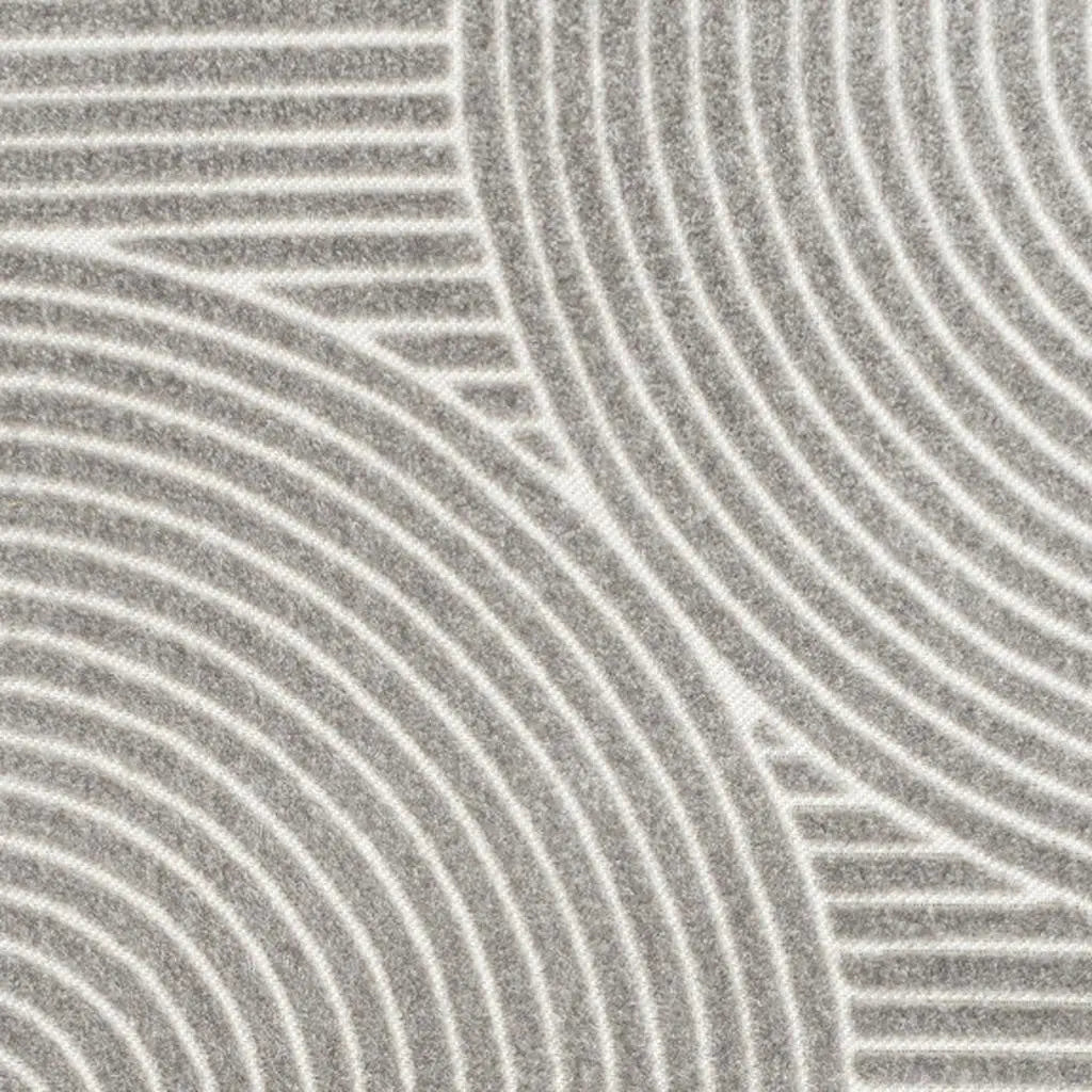 6' X 9' Gray And Ivory Striped Indoor Outdoor Area Rug Homeroots Outdoor
