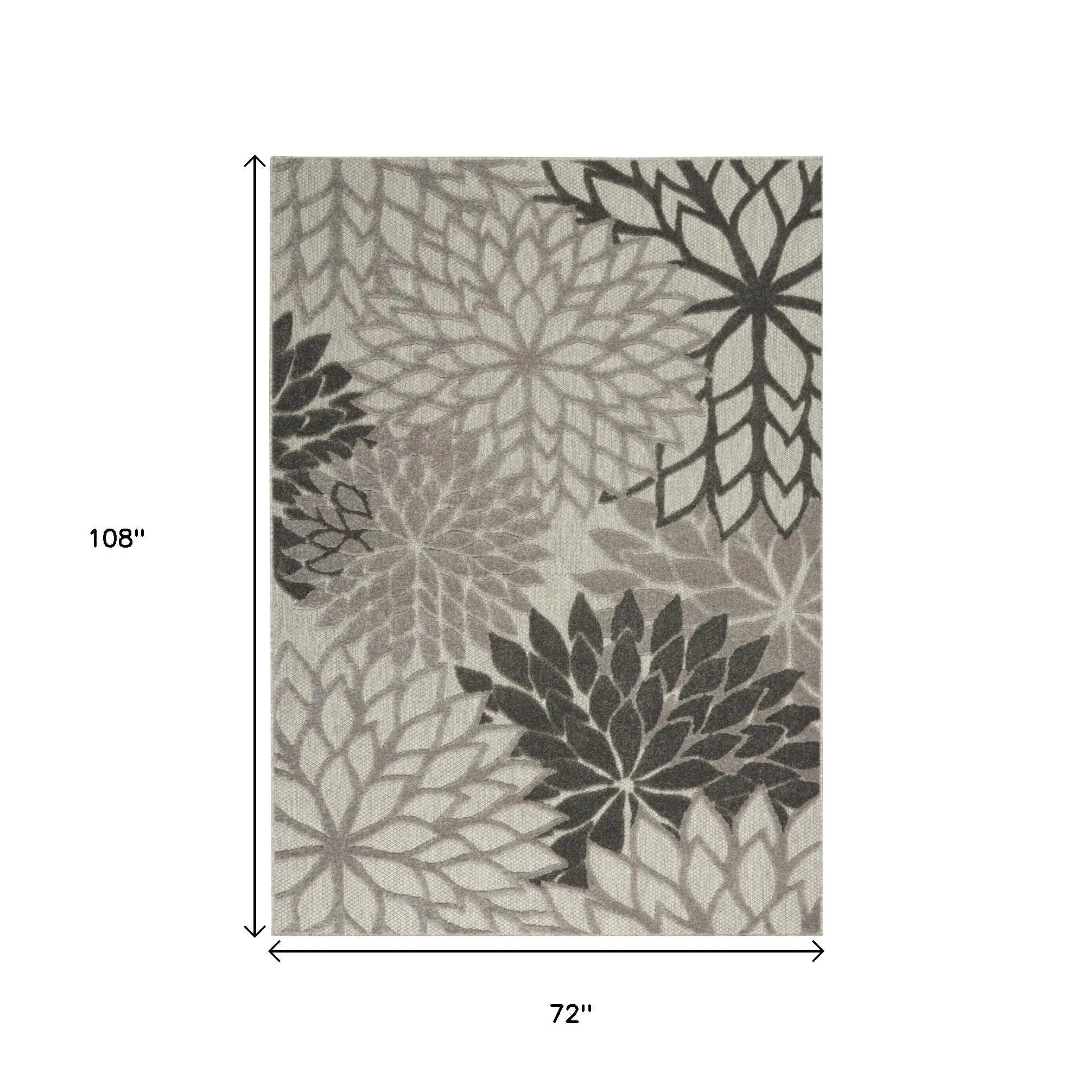 6' X 9' Gray Indoor Outdoor Area Rug - GreatEagleInc