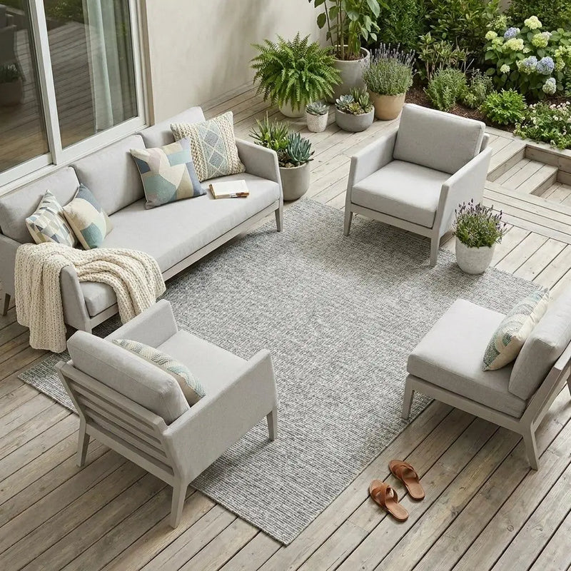 6' X 9' Gray Indoor Outdoor Area Rug Homeroots Outdoor