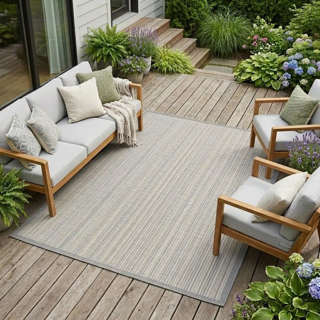 6' X 9' Gray Indoor Outdoor Area Rug Homeroots Outdoor